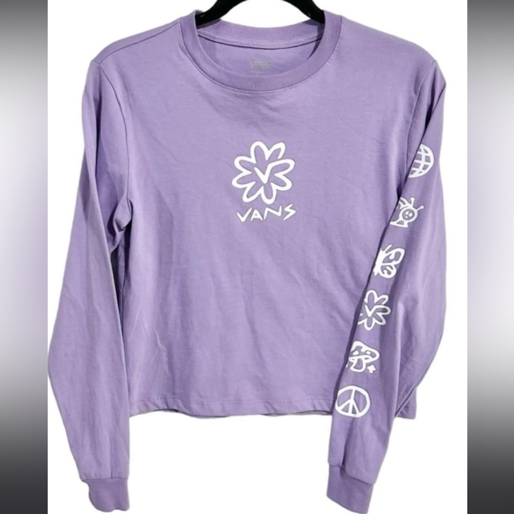 Vans half sleeve purple cropped long sleeve